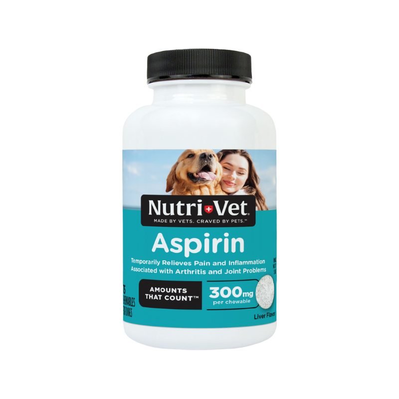 NutriVet Aspirin Chewable Large Dog 300mg 75ct Heritage Animal Health